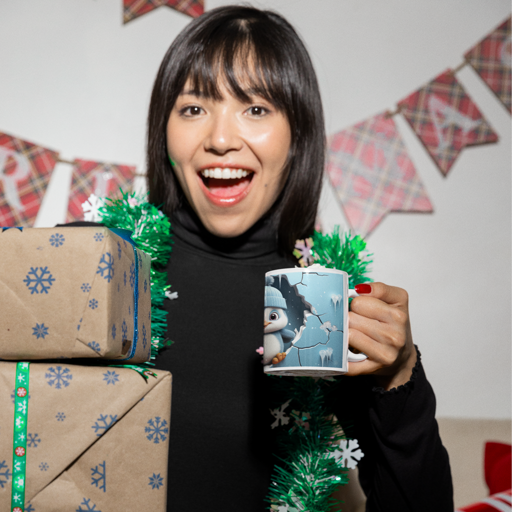 Pinguin Tasse – Winter & Weihnachtsmotiv | 300 ml Premium-Keramik KrzR DruckZone
