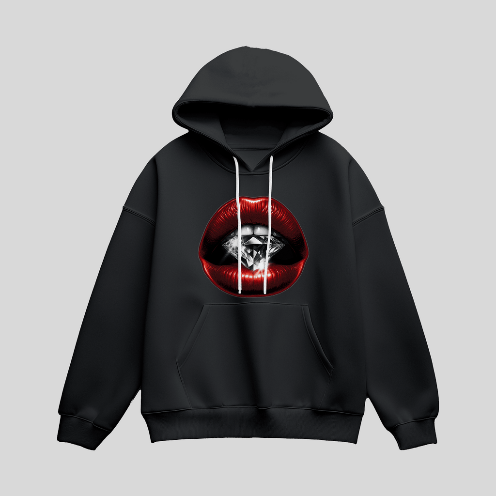 Premium Hoodie Diamant Lippen KrzR DruckZone