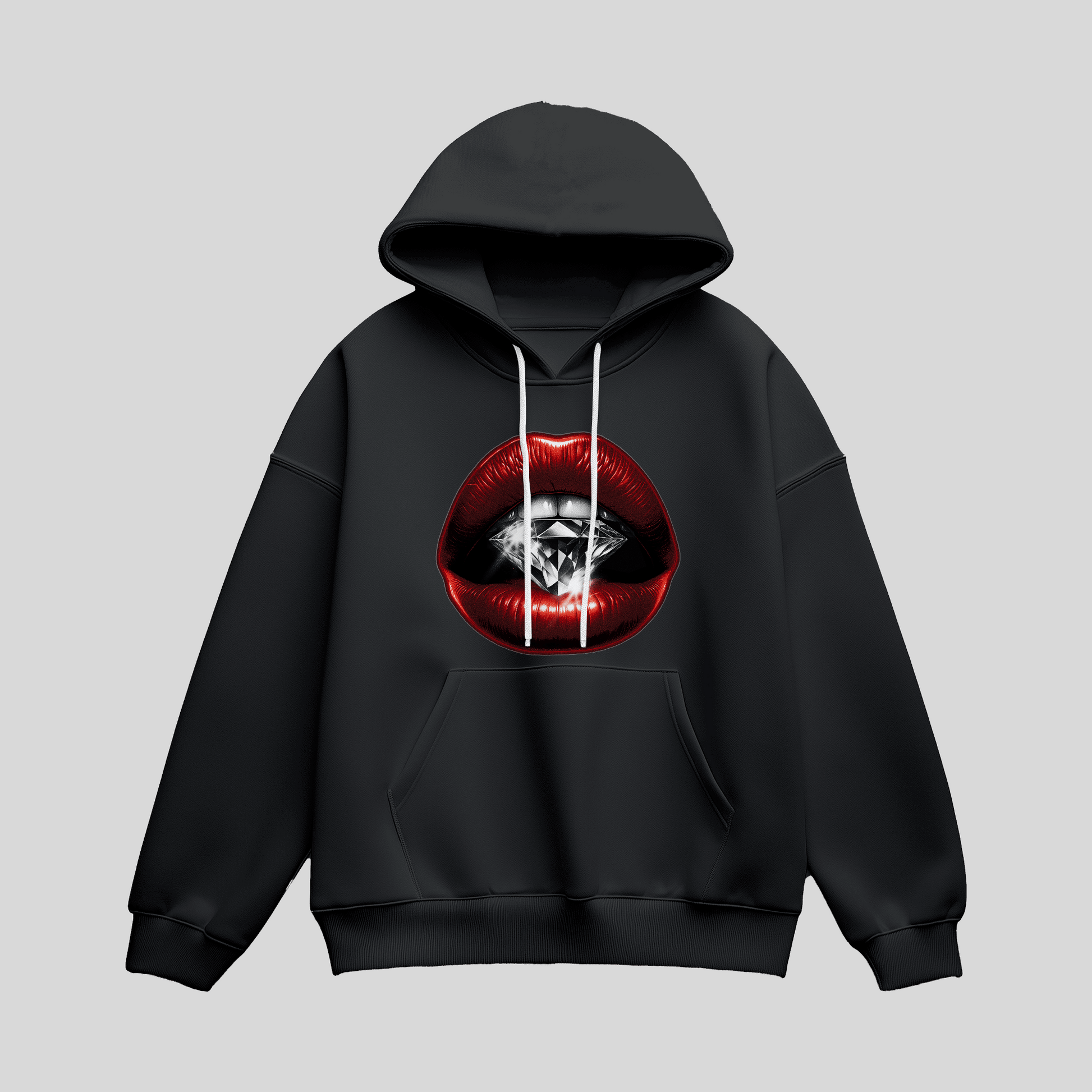 Premium Hoodie Diamant Lippen KrzR DruckZone