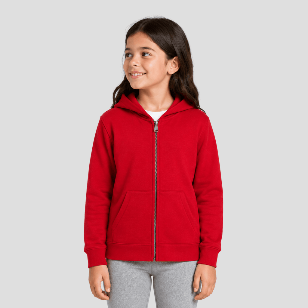 Kinder Zip Hoodie Mädchen | Innen angeraut, ohne Zugband KrzR DruckZone