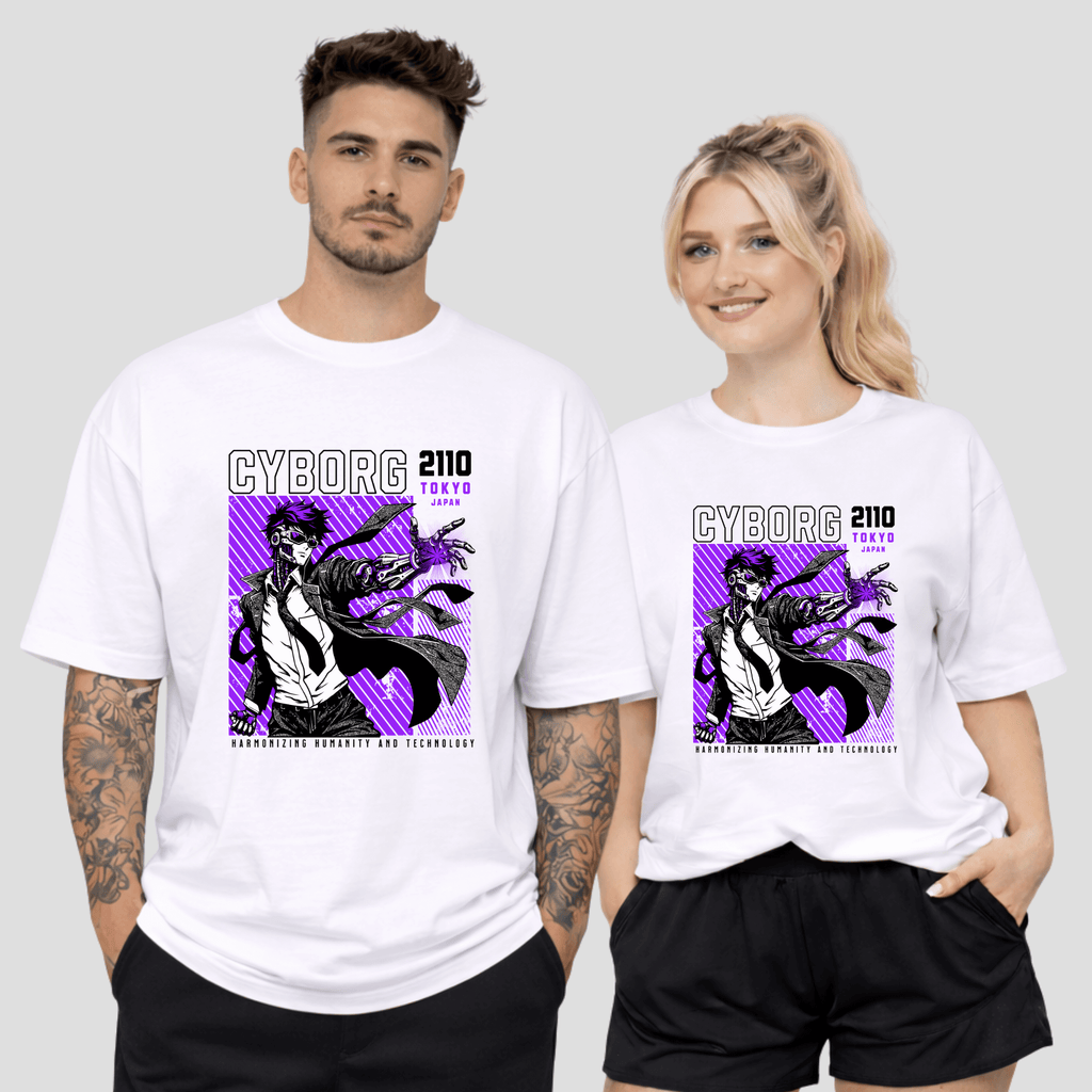 Oversize Premium T-Shirt - Cyborg Anime Man KrzR DruckZone