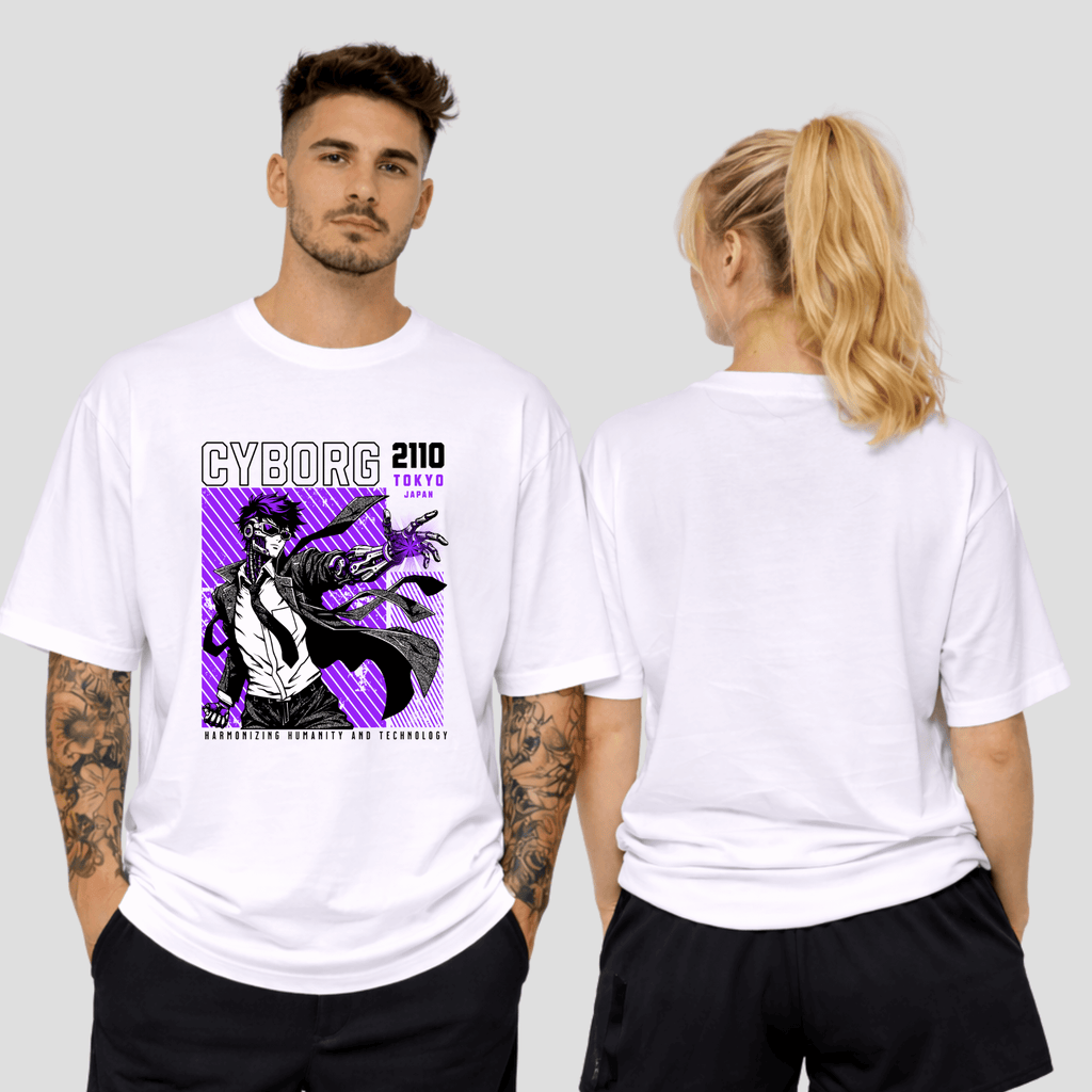 Oversize Premium T-Shirt - Cyborg Anime Man KrzR DruckZone