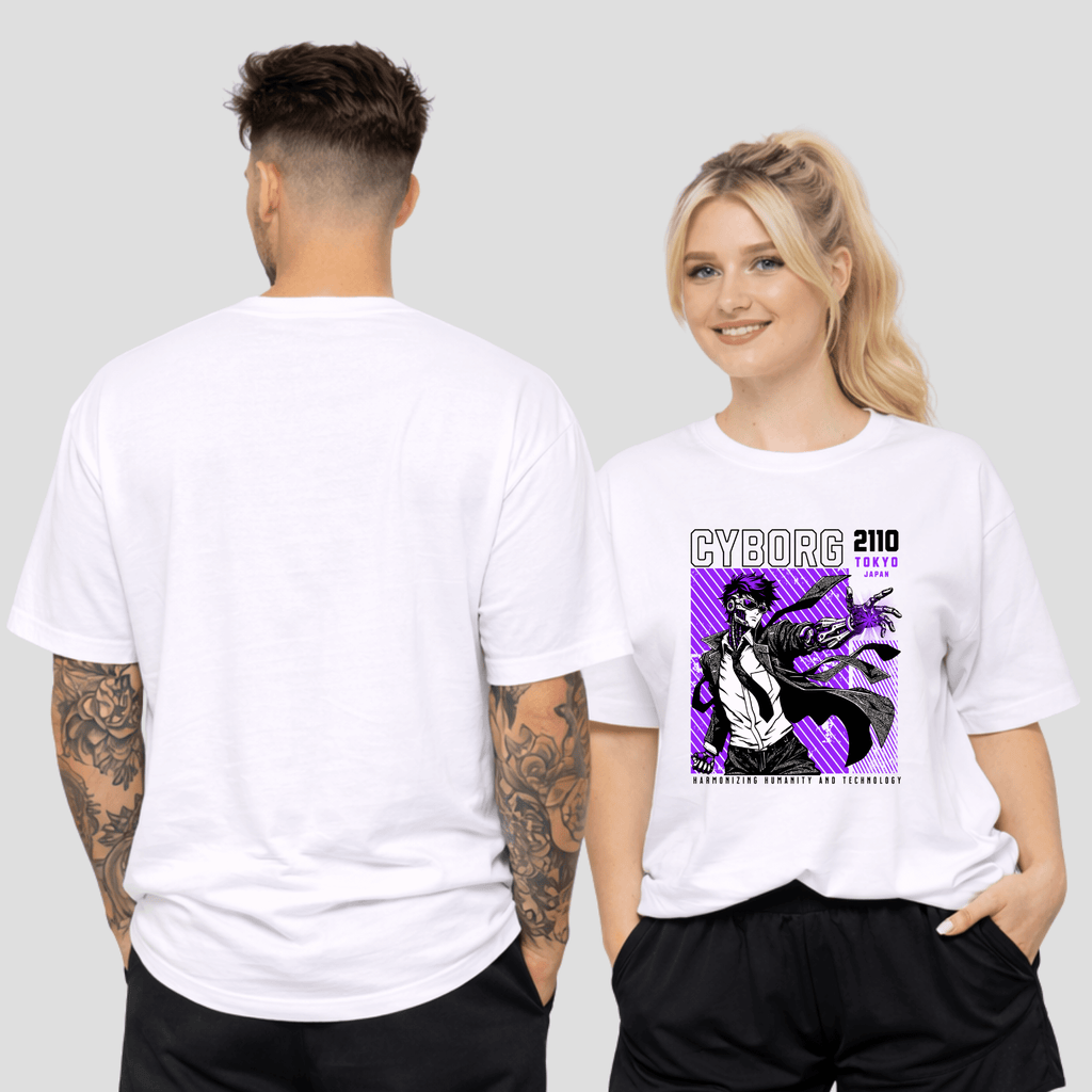 Oversize Premium T-Shirt - Cyborg Anime Man KrzR DruckZone