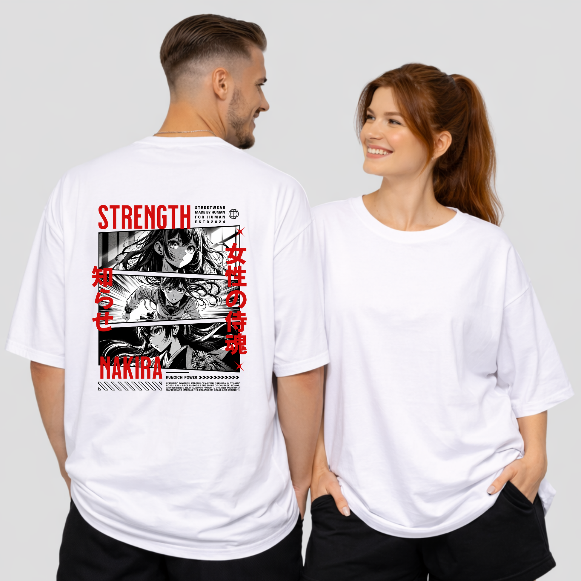 Oversize Premium Anime T-Shirt Nakira – Samurai Girl KrzR DruckZone