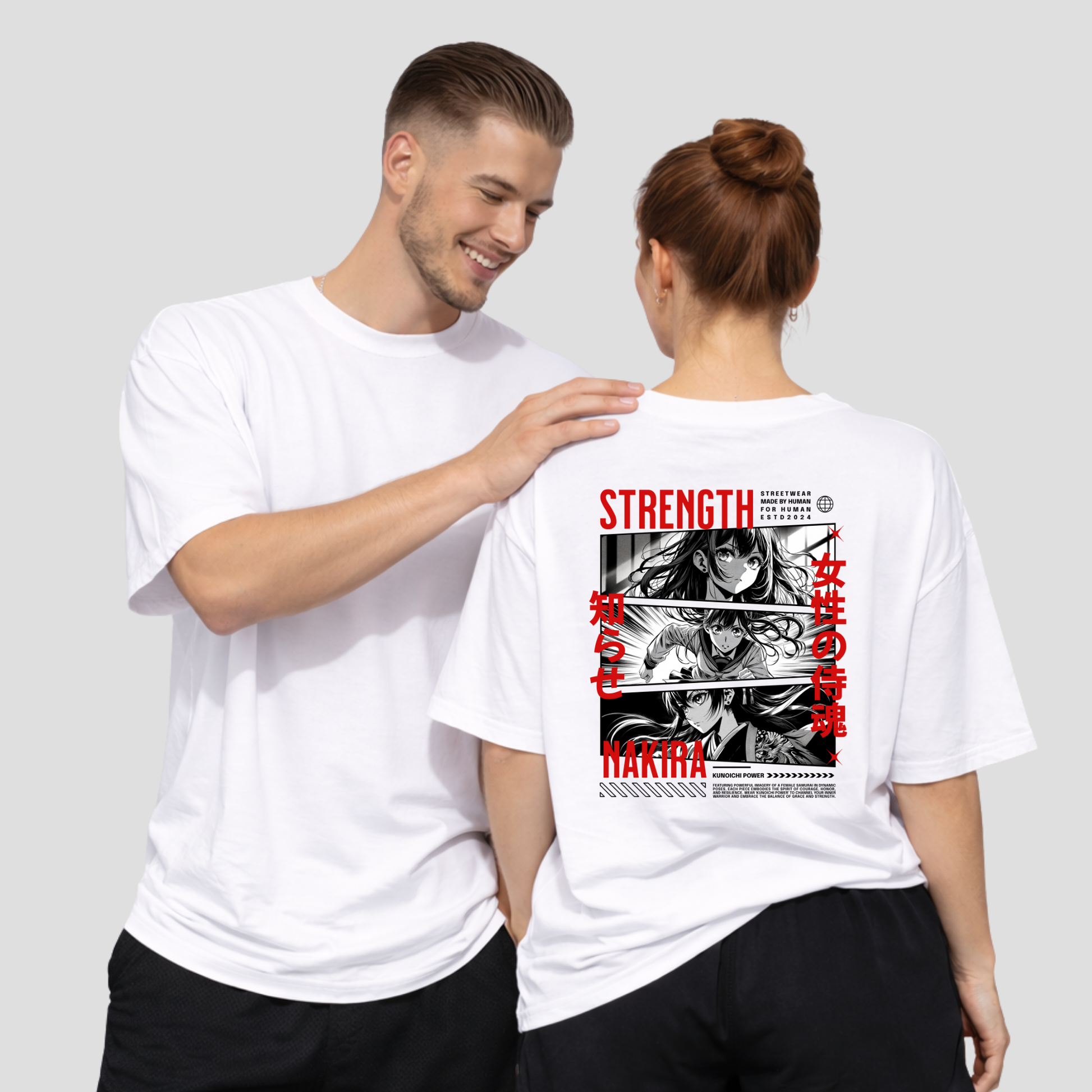 Oversize Premium Anime T-Shirt Nakira – Samurai Girl KrzR DruckZone