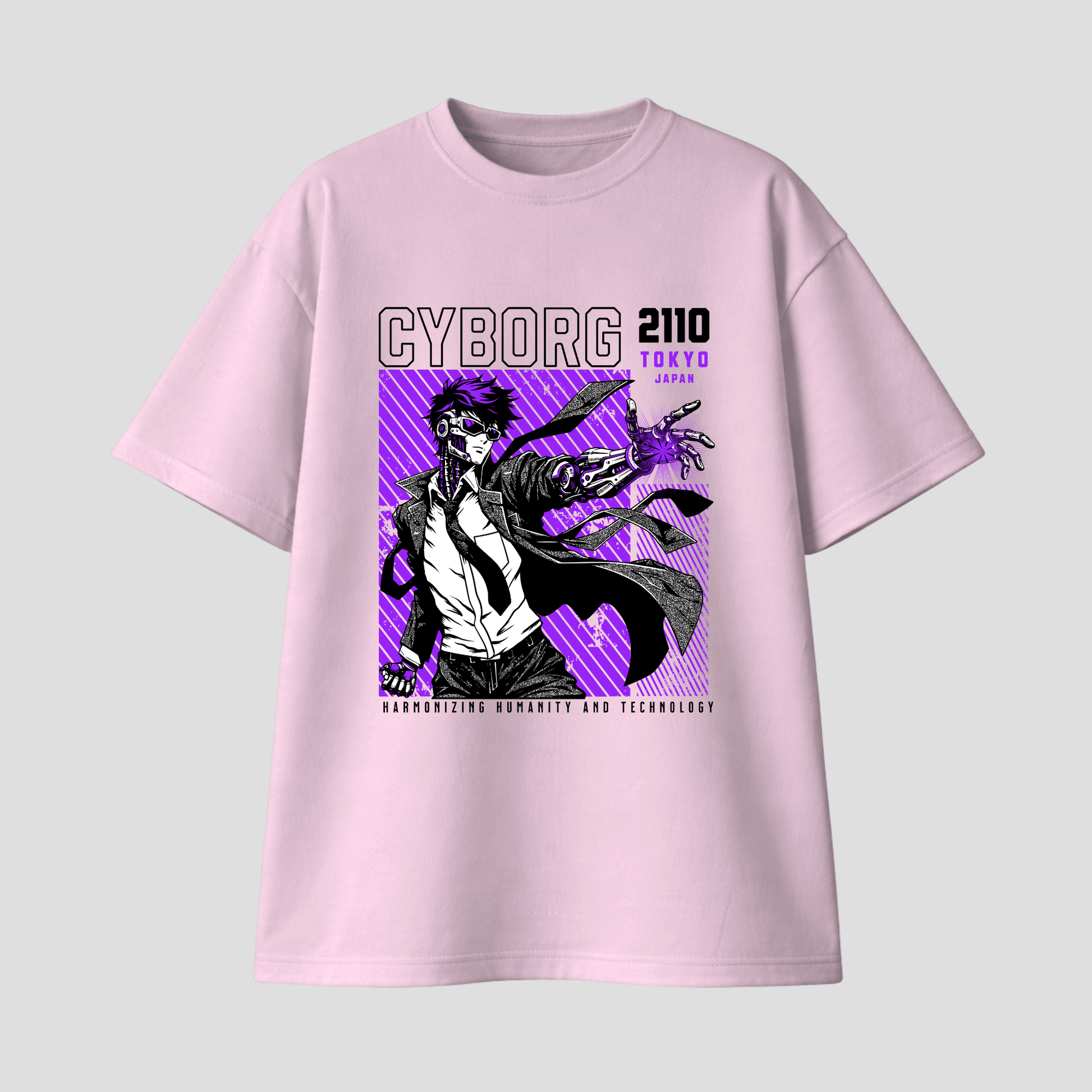 Oversize Premium T-Shirt - Cyborg Anime Man KrzR DruckZone