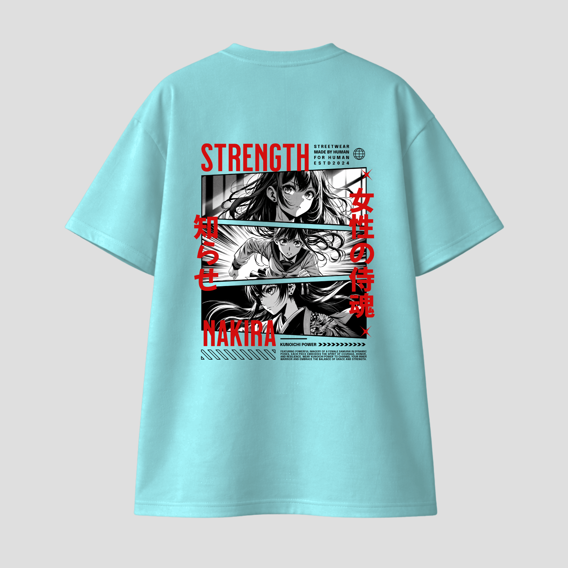 Oversize Premium Anime T-Shirt Nakira – Samurai Girl KrzR DruckZone