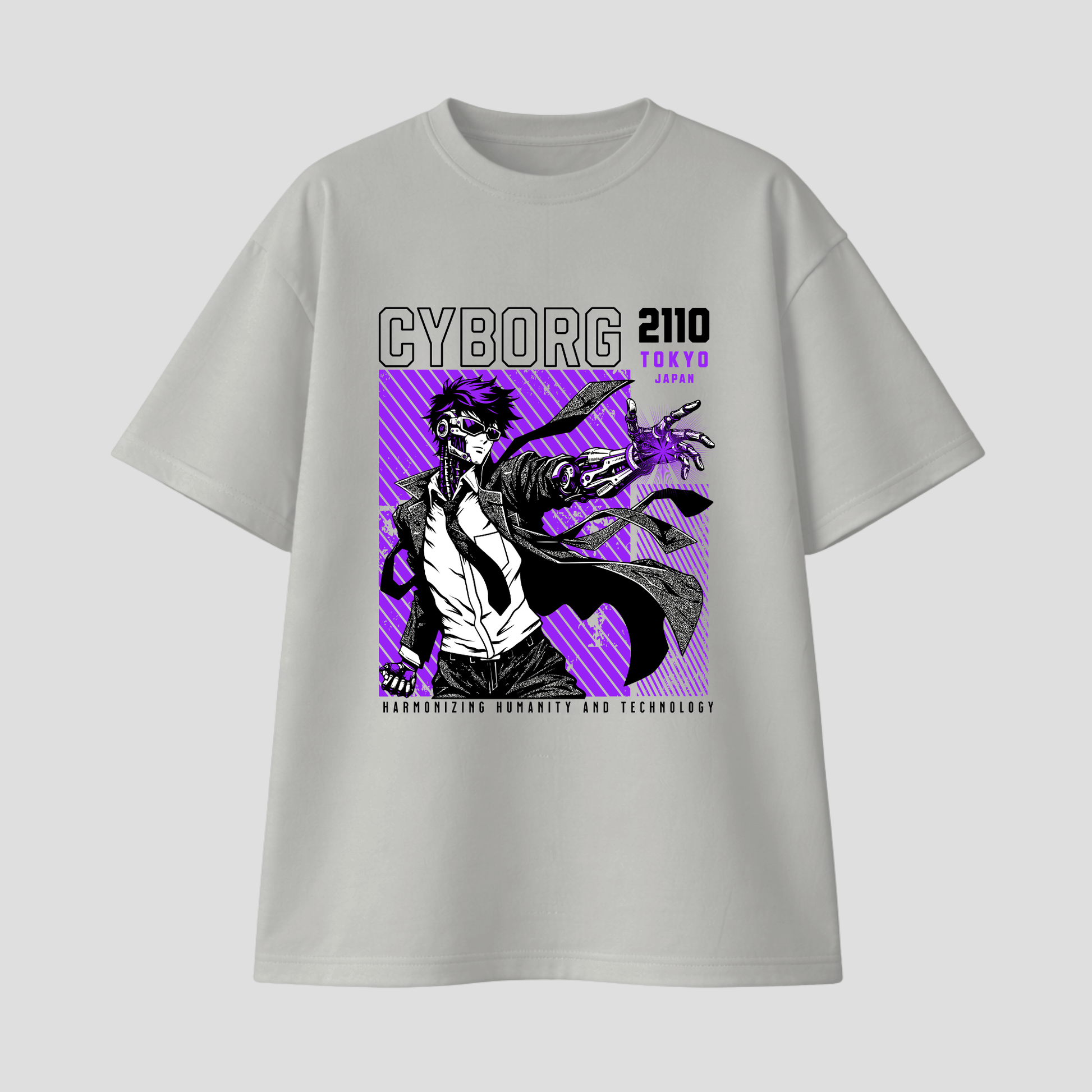 Oversize Premium T-Shirt - Cyborg Anime Man KrzR DruckZone