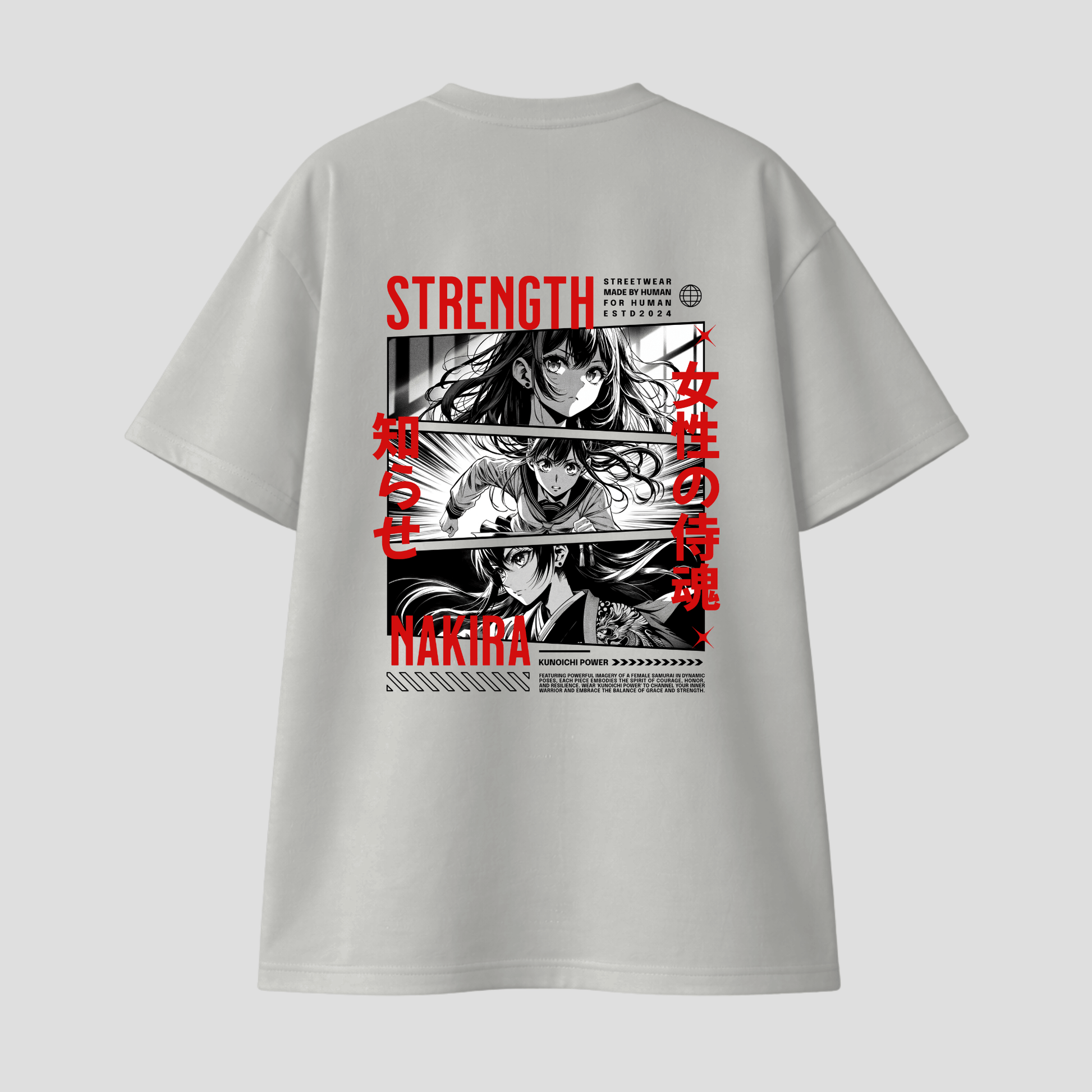 Oversize Premium Anime T-Shirt Nakira – Samurai Girl KrzR DruckZone