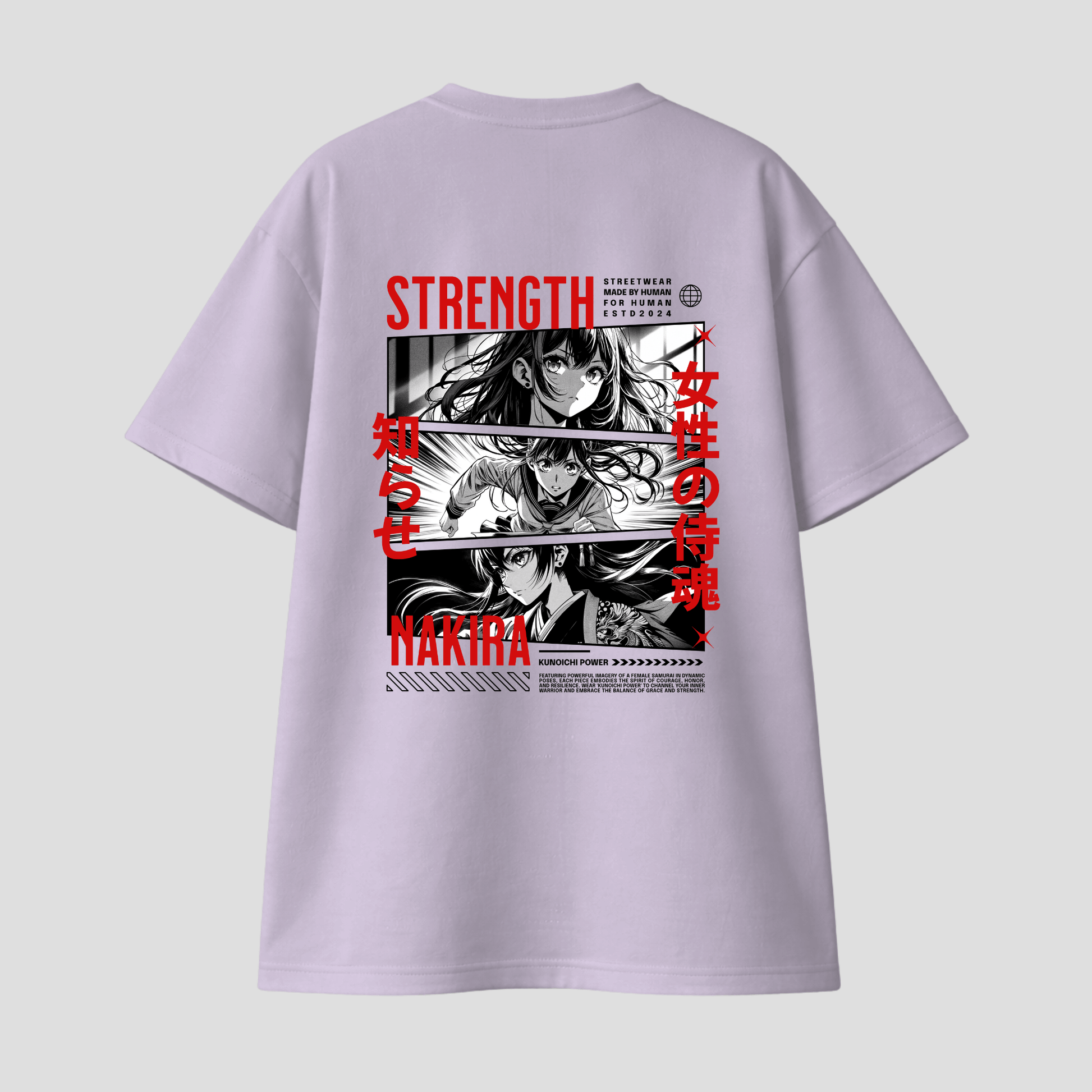 Oversize Premium Anime T-Shirt Nakira – Samurai Girl KrzR DruckZone