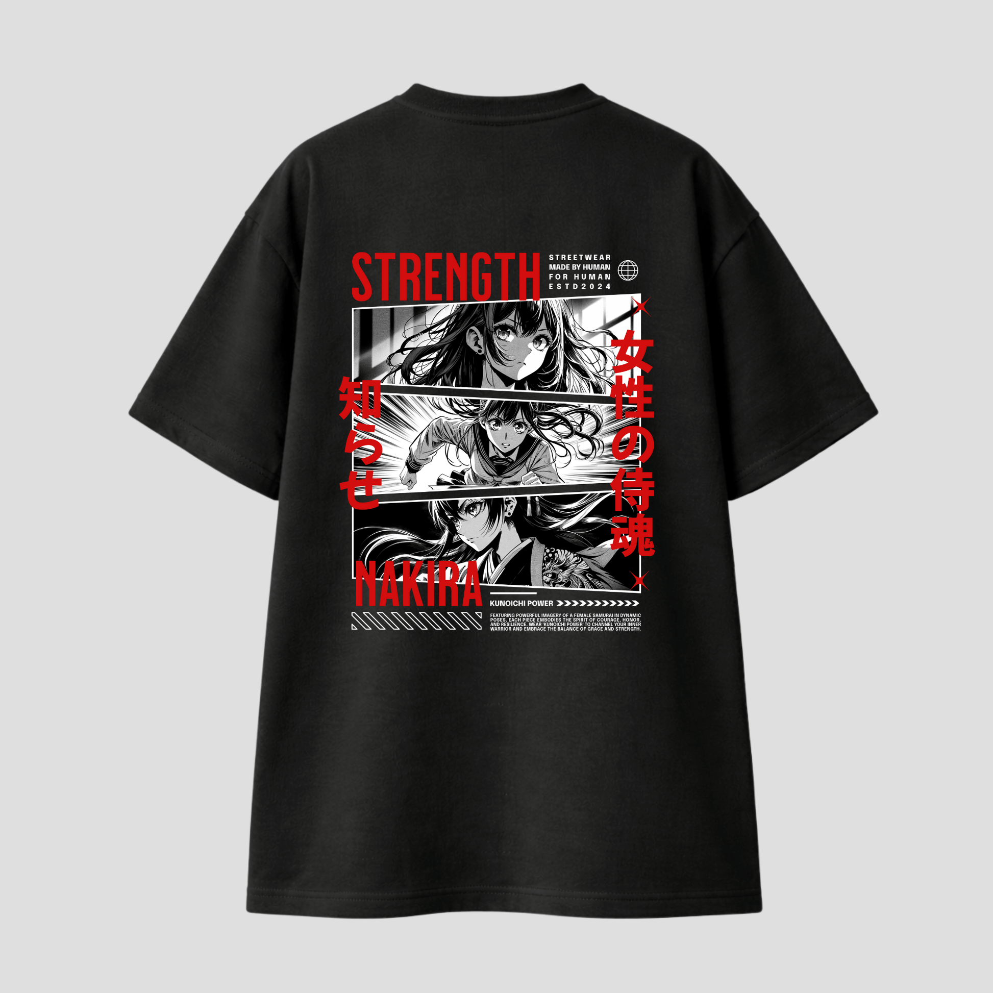 Oversize Premium Anime T-Shirt Nakira – Samurai Girl KrzR DruckZone