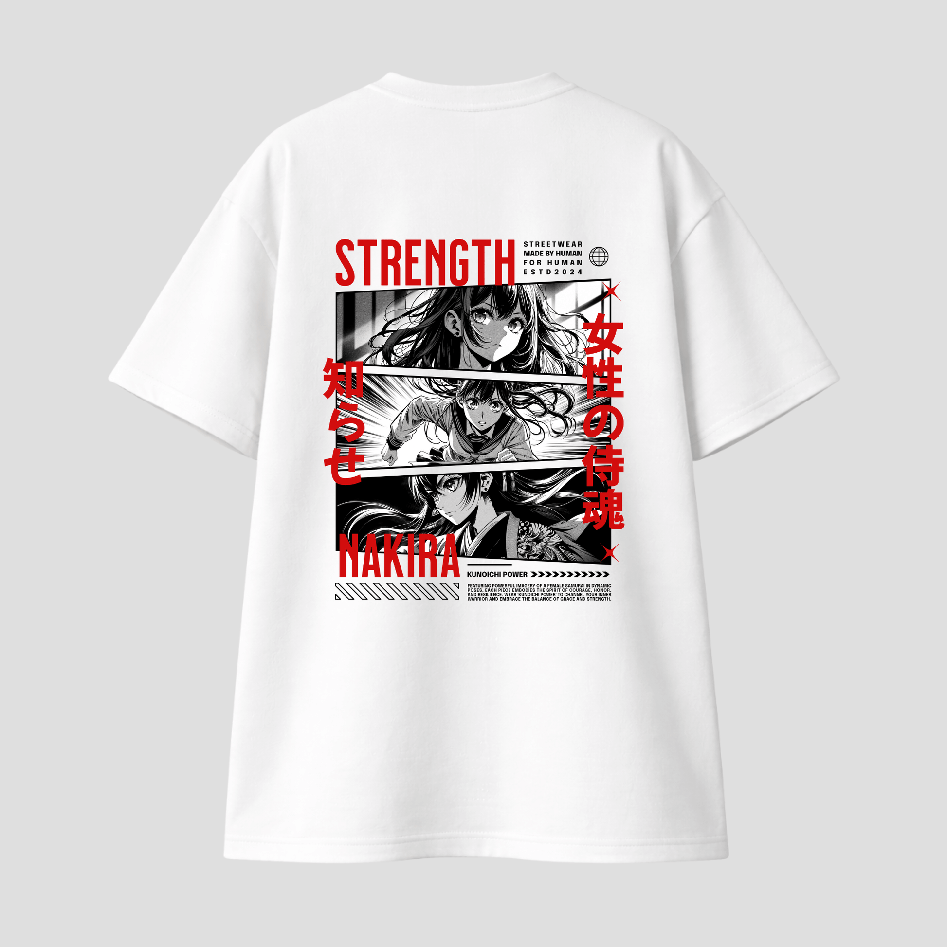 Oversize Premium Anime T-Shirt Nakira – Samurai Girl KrzR DruckZone