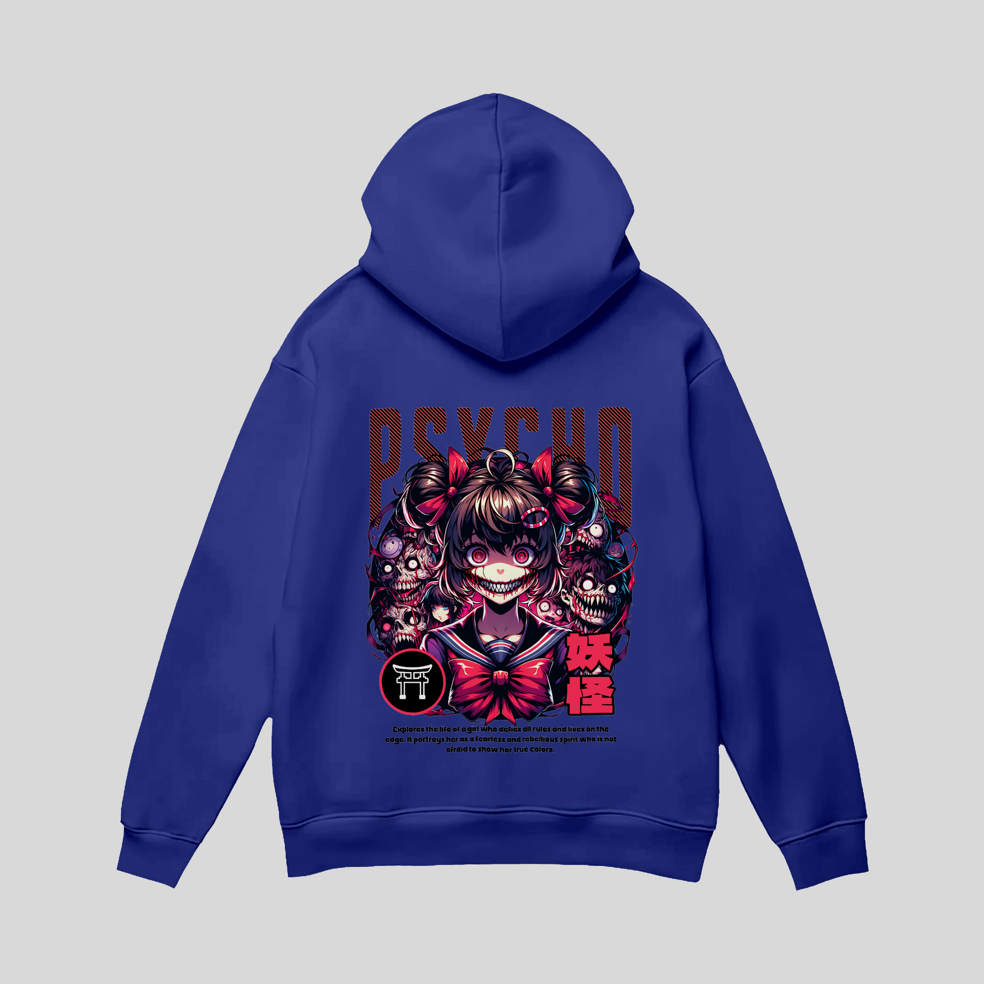 Premium Hoodie Psycho Madness – Dark Anime | Kawaii Horror Girl KrzR DruckZone