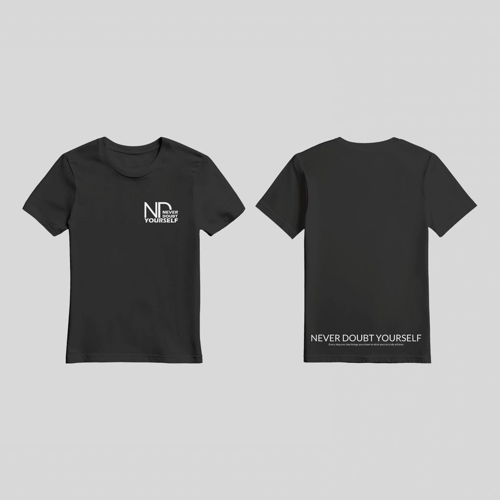 Premium T-Shirt „Never Doubt Yourself“ – Motivationsshirt KrzR DruckZone