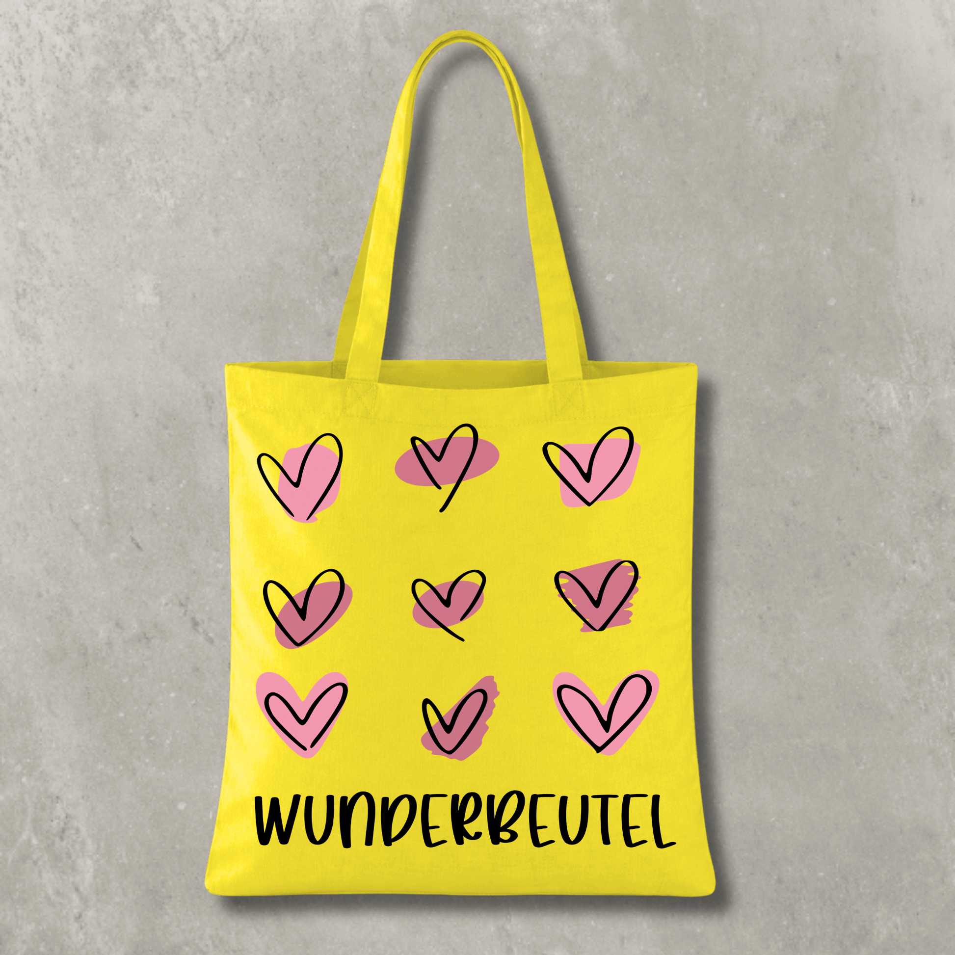 Stofftasche Wunderbeutel – Baumwolltasche mit Herzmotiv KrzR DruckZone