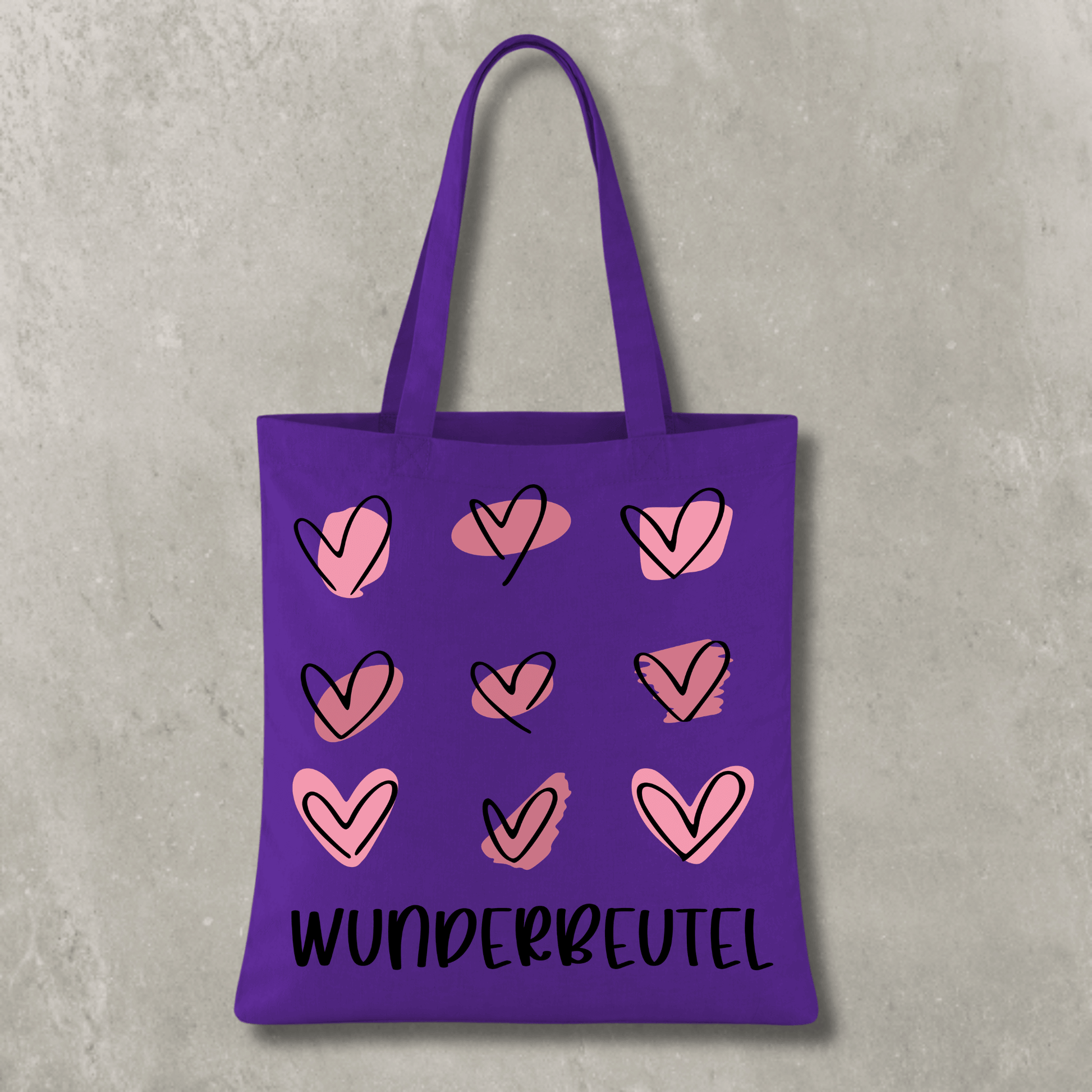 Stofftasche Wunderbeutel – Baumwolltasche mit Herzmotiv KrzR DruckZone