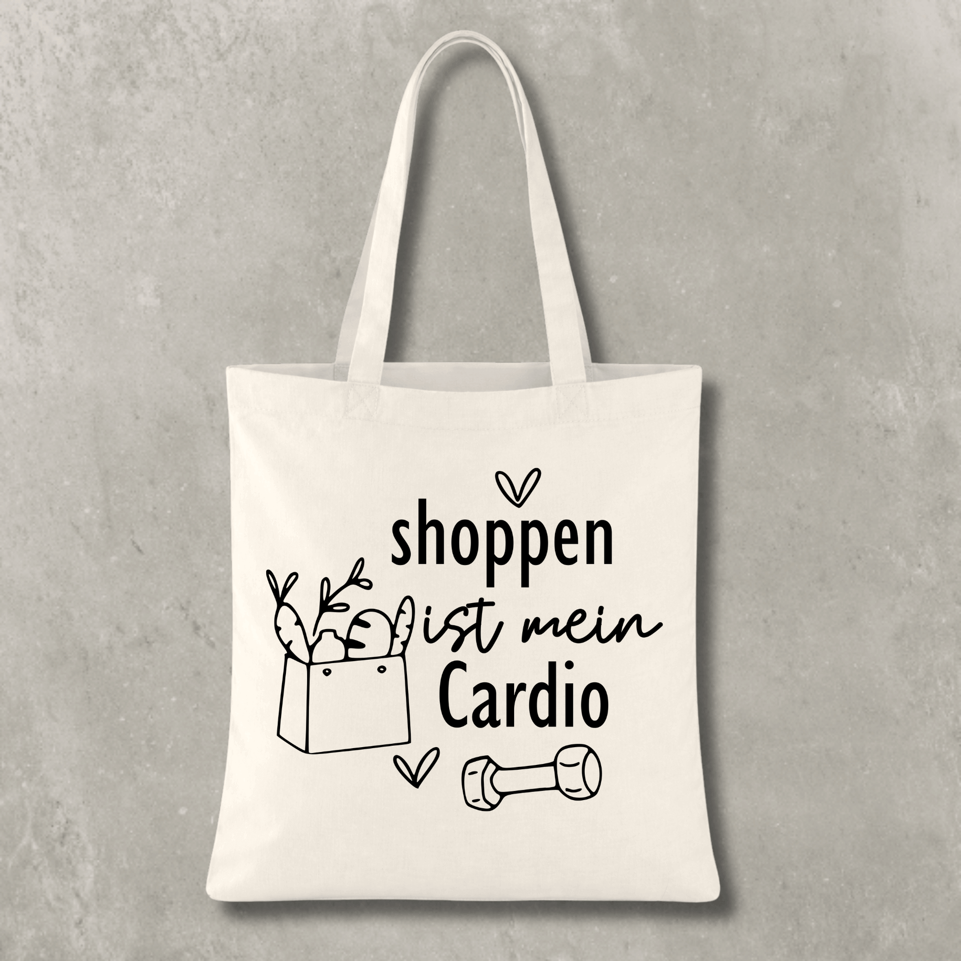Stofftasche Shoppen ist mein Cardio KrzR DruckZone
