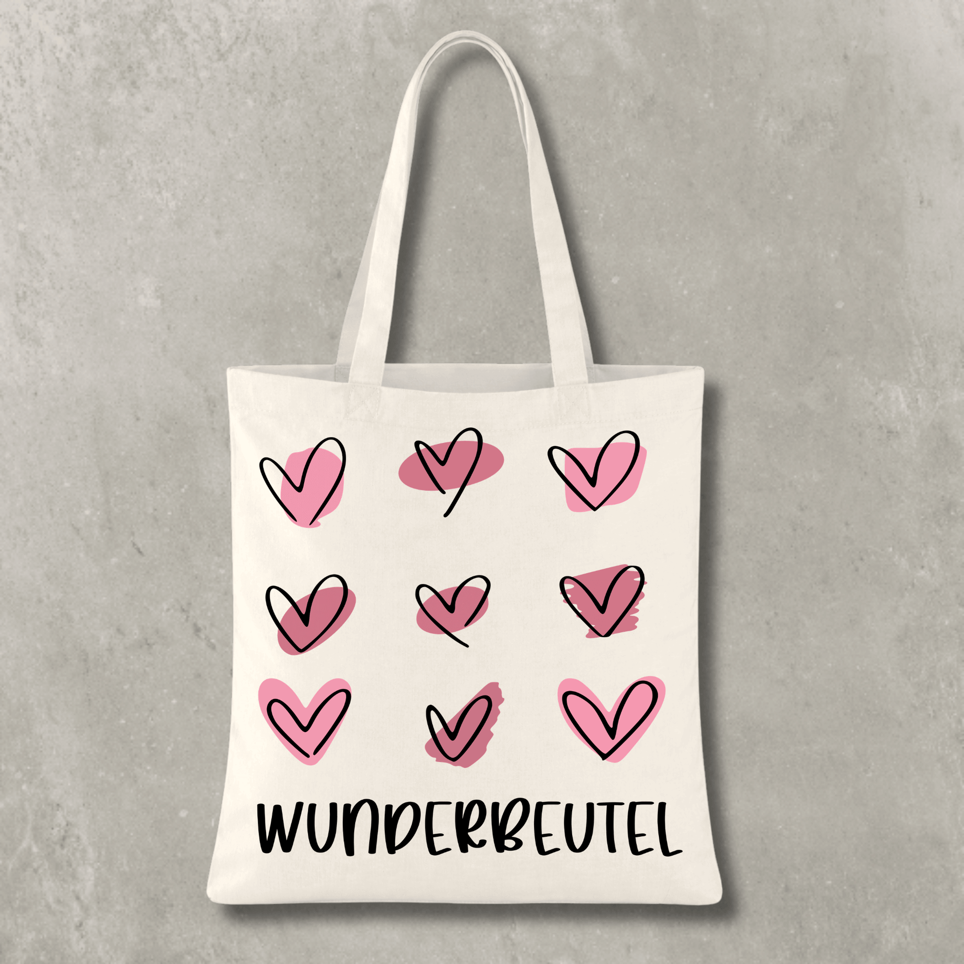 Stofftasche Wunderbeutel – Baumwolltasche mit Herzmotiv KrzR DruckZone