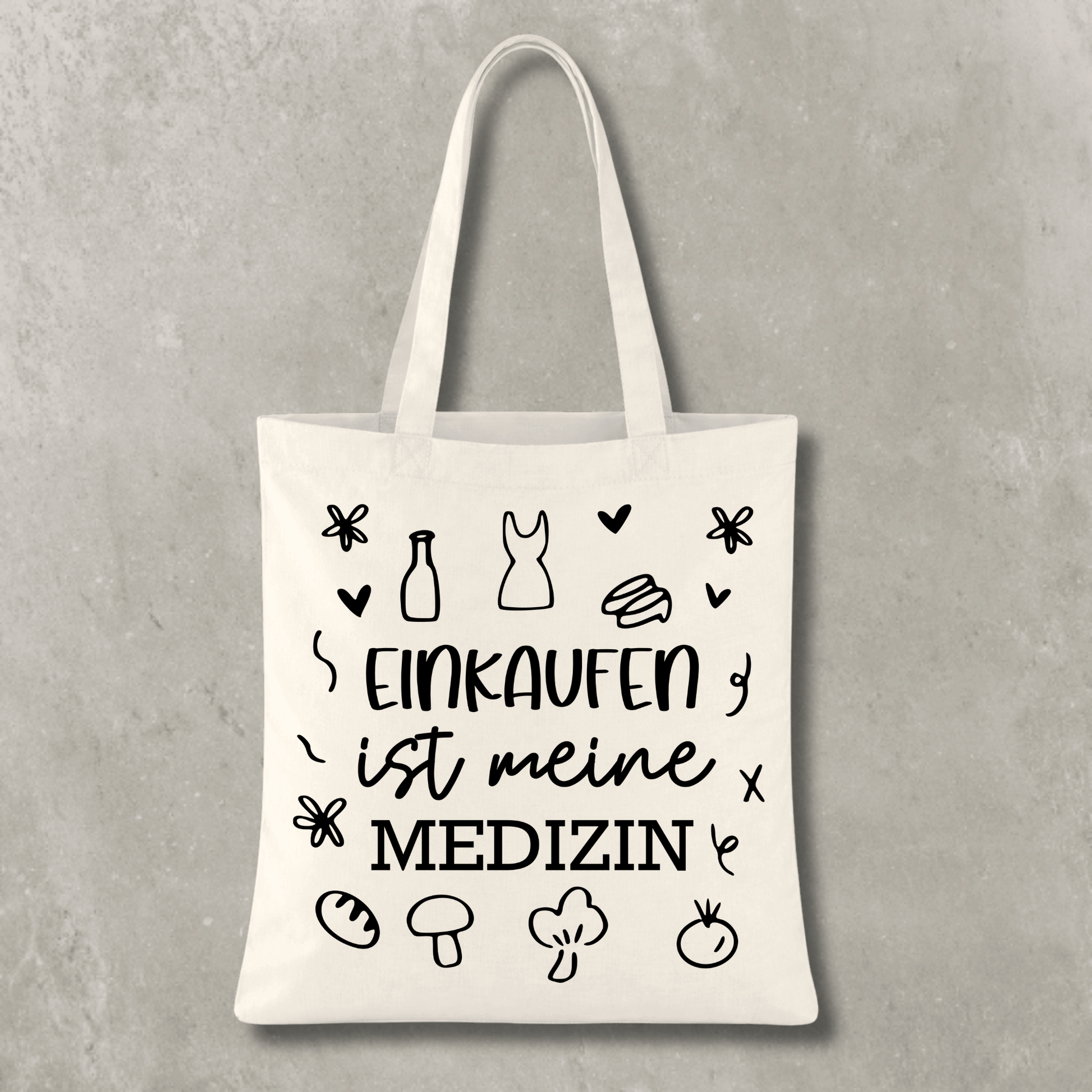 Stofftasche Einkaufen ist meine Medizin KrzR DruckZone