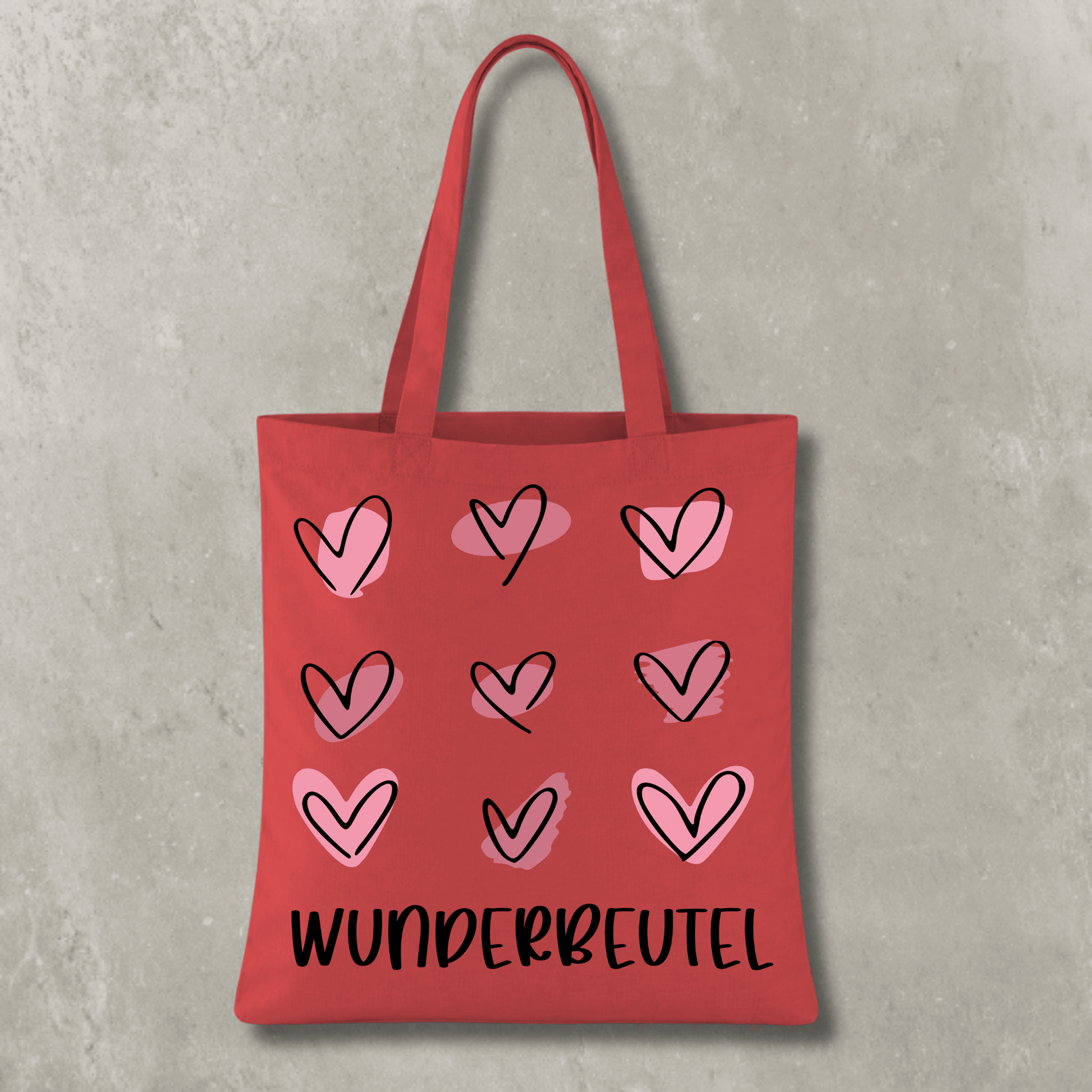 Stofftasche Wunderbeutel – Baumwolltasche mit Herzmotiv KrzR DruckZone