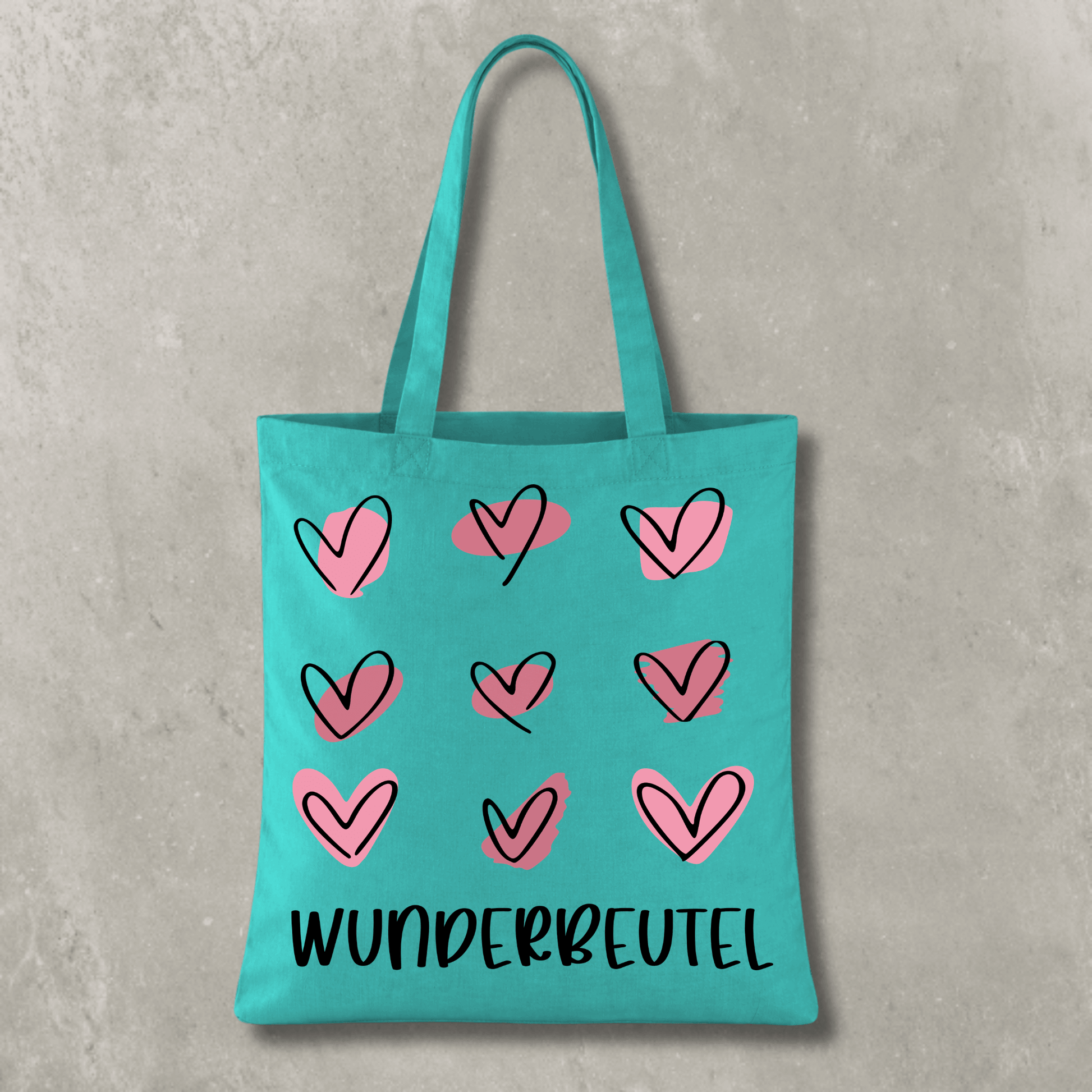 Stofftasche Wunderbeutel – Baumwolltasche mit Herzmotiv KrzR DruckZone