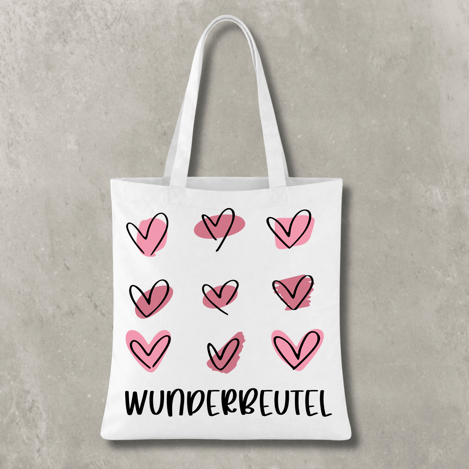 Stofftasche Wunderbeutel – Baumwolltasche mit Herzmotiv KrzR DruckZone