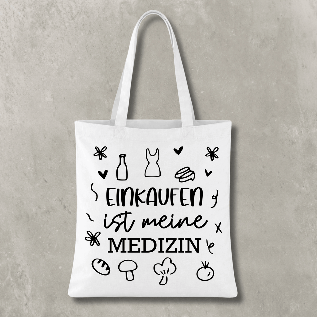 Stofftasche Einkaufen ist meine Medizin KrzR DruckZone