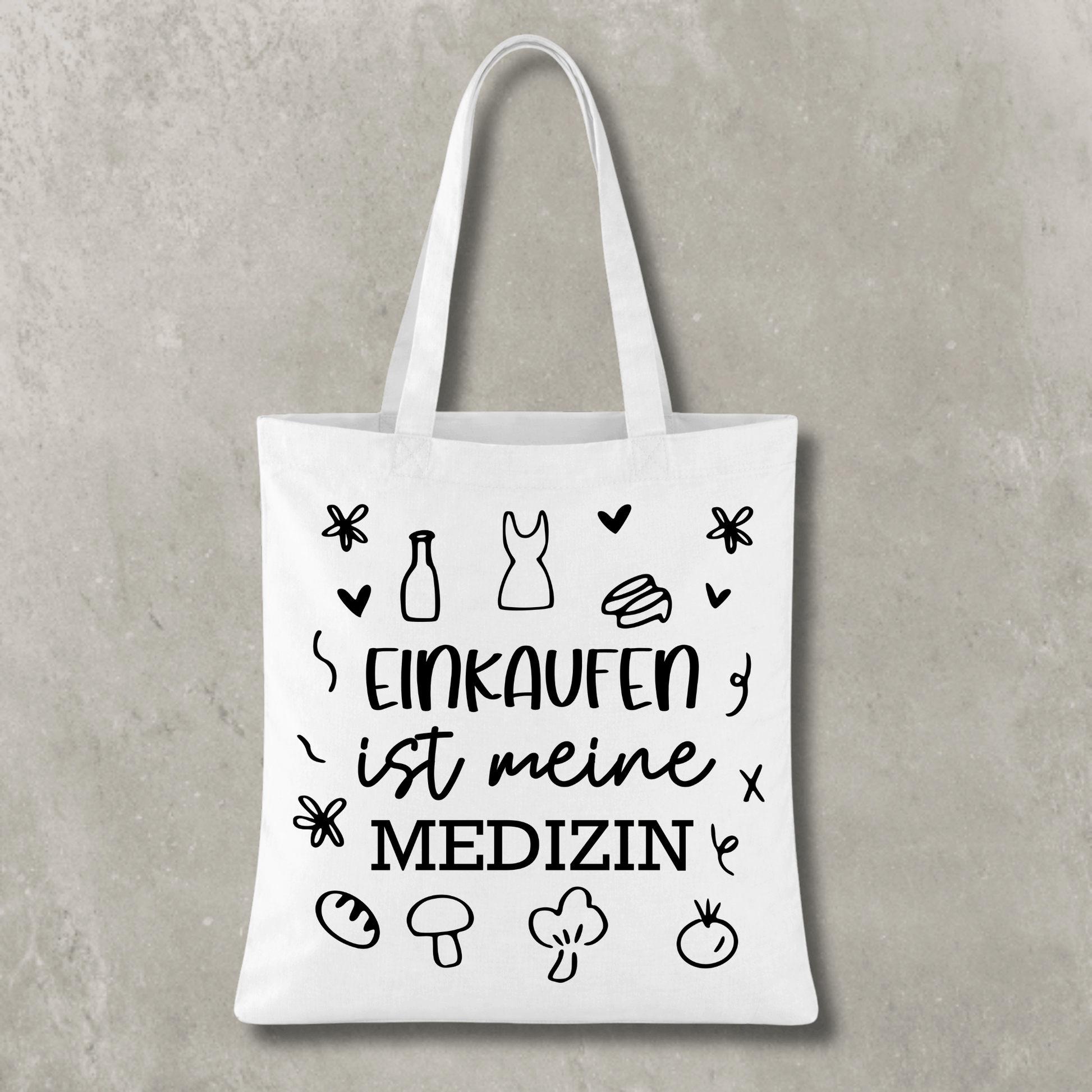 Stofftasche Einkaufen ist meine Medizin KrzR DruckZone
